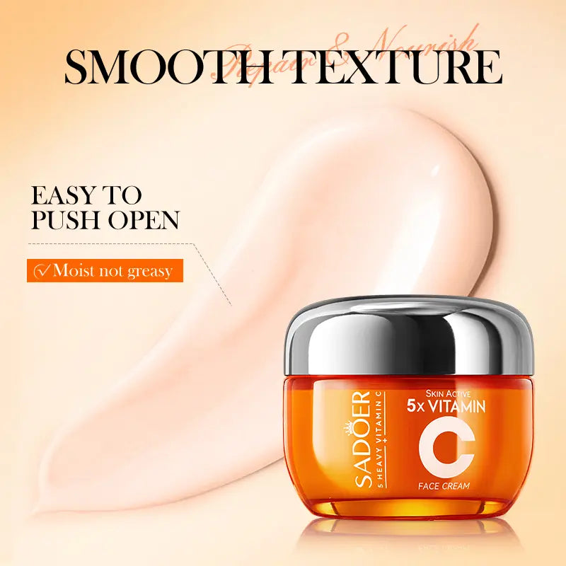 Korean Cream with 5X Vitamin C, Hydrating & Repairing Face Cream - Facial Moisturizer for Fine Lines,Wrinkles,Uneven Skin Tone, 1.76 Oz Hydrate Moisture Smoothing Moisturizing Gentle