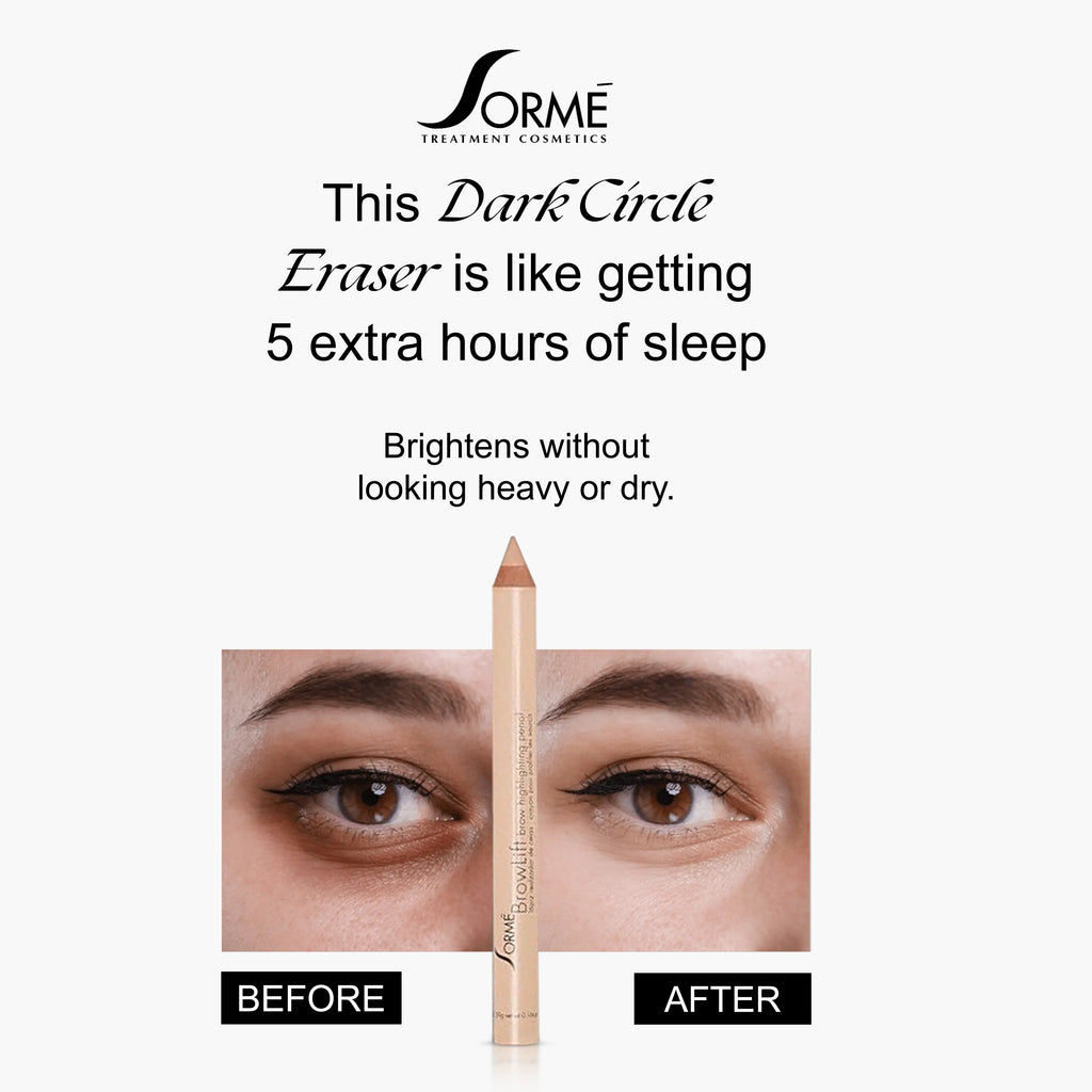 Sorme Brow Lift Highlighting Pencil - Look Awake Instantly - Creamy Hydrating Formula with Hydrogenated Coco-Glycerides for Flawless Brows & Makeup Enhancer