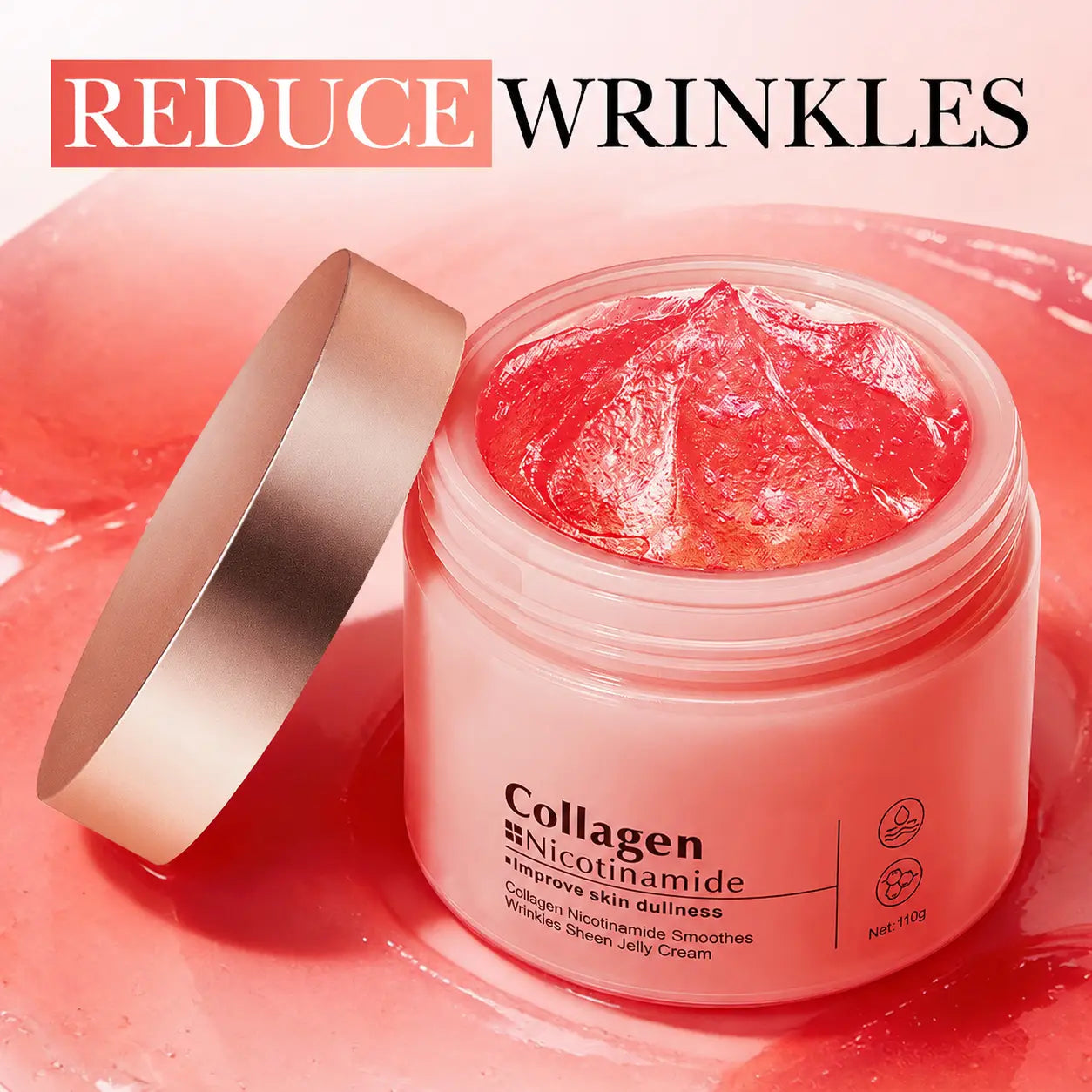 Korean Collagen Hydrating Jelly Cream 110Ml, Anti-Aging Youthful Glow, Natural Plant Formula, Deep Moisturizing, Plump Smooth Skin, Daily Facial Skincare Outdoorfun