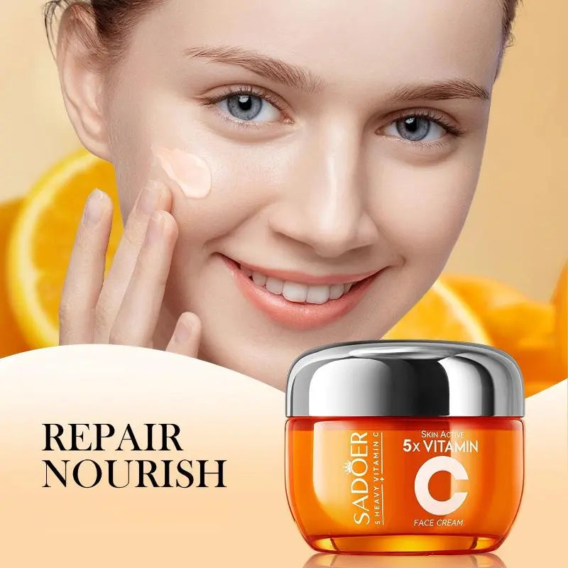 Korean Cream with 5X Vitamin C, Hydrating & Repairing Face Cream - Facial Moisturizer for Fine Lines,Wrinkles,Uneven Skin Tone, 1.76 Oz Hydrate Moisture Smoothing Moisturizing Gentle