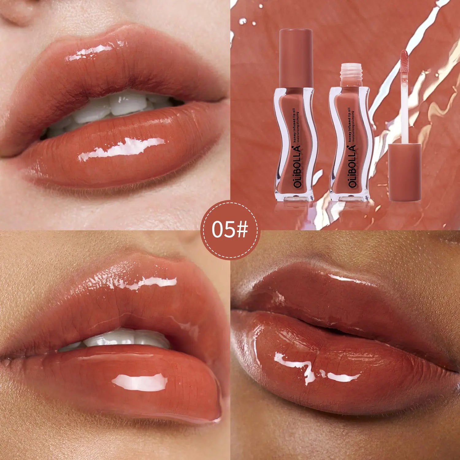 Nude Blurring Lip Gloss - 2-In-1 Combination Makeup Products for Lips & Cheeks, Highly Pigmented, Long-Lasting, Glossy Plump Color, Smooth Powder Finish, Lightweight, Layerable