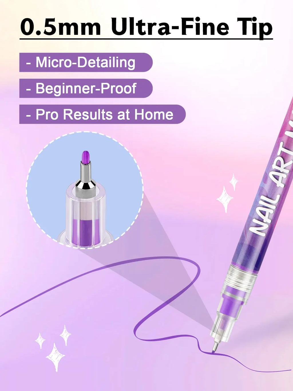 12 Color Nail Art Pens Set - Nail Polish Graffiti Dotting Drawing Liner Markers DIY Manicure Accessories