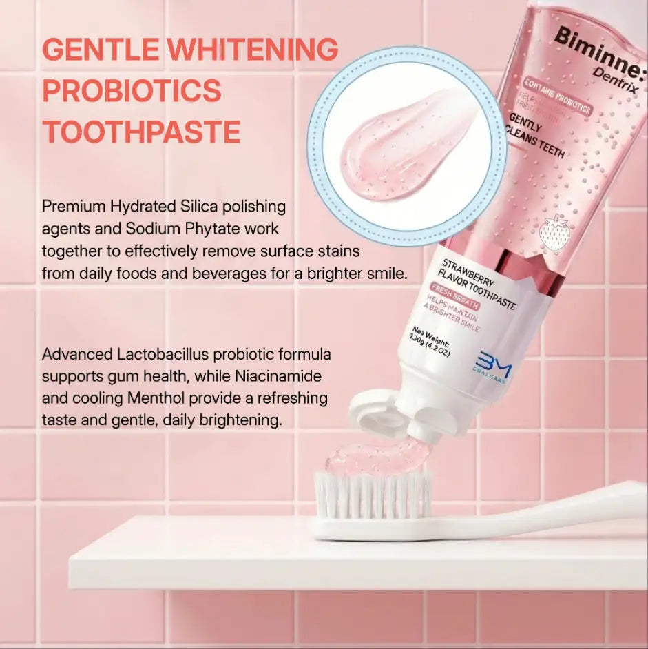 Biminne Whitening Niacinamide Toothpaste Probiotic Sensitive Teeth Care Sensitive Teeth Flouride Free Toothpaste Effective Formula Zero Fluoride
