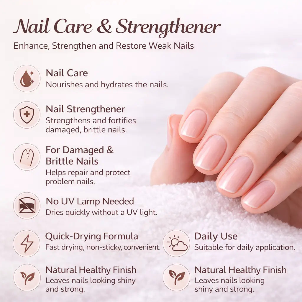 LOVCARRIE 2-In-1 Keratin Strengthening Nail Strengthener — Rescues Brittle Nails — Ideal for Nail Art Enthusiasts — 17Ml / 0.57 Fl.Oz