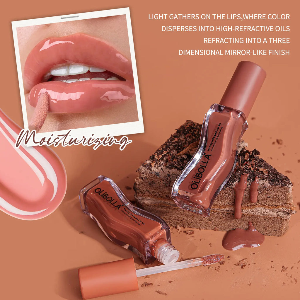 Nude Blurring Lip Gloss - 2-In-1 Combination Makeup Products for Lips & Cheeks, Highly Pigmented, Long-Lasting, Glossy Plump Color, Smooth Powder Finish, Lightweight, Layerable