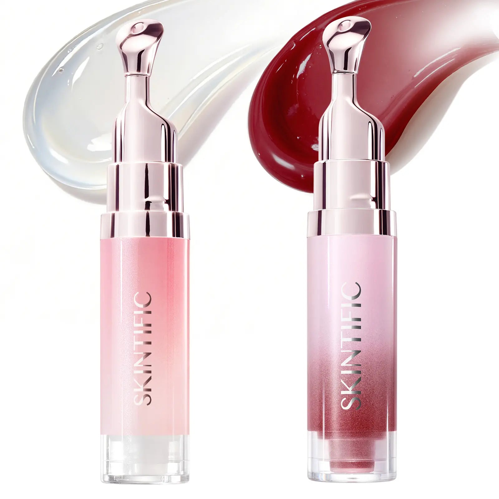 SKINTIFIC Lip Serum 2Pcs Day & Night Lip Combo – Tinted + Clear for All-Day Hydration & Overnight Repair