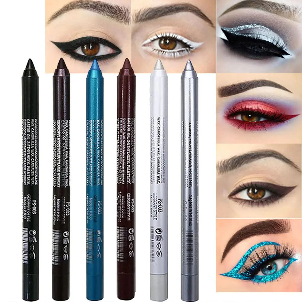 12 Color Eyeliner Pencil Complimentary Pen Sharpener Makeup Matte Lipliner Sweat Resistant High Shine Pearl Smoky Punk Goth Eyeshadow Pens Cosmetic Halloween