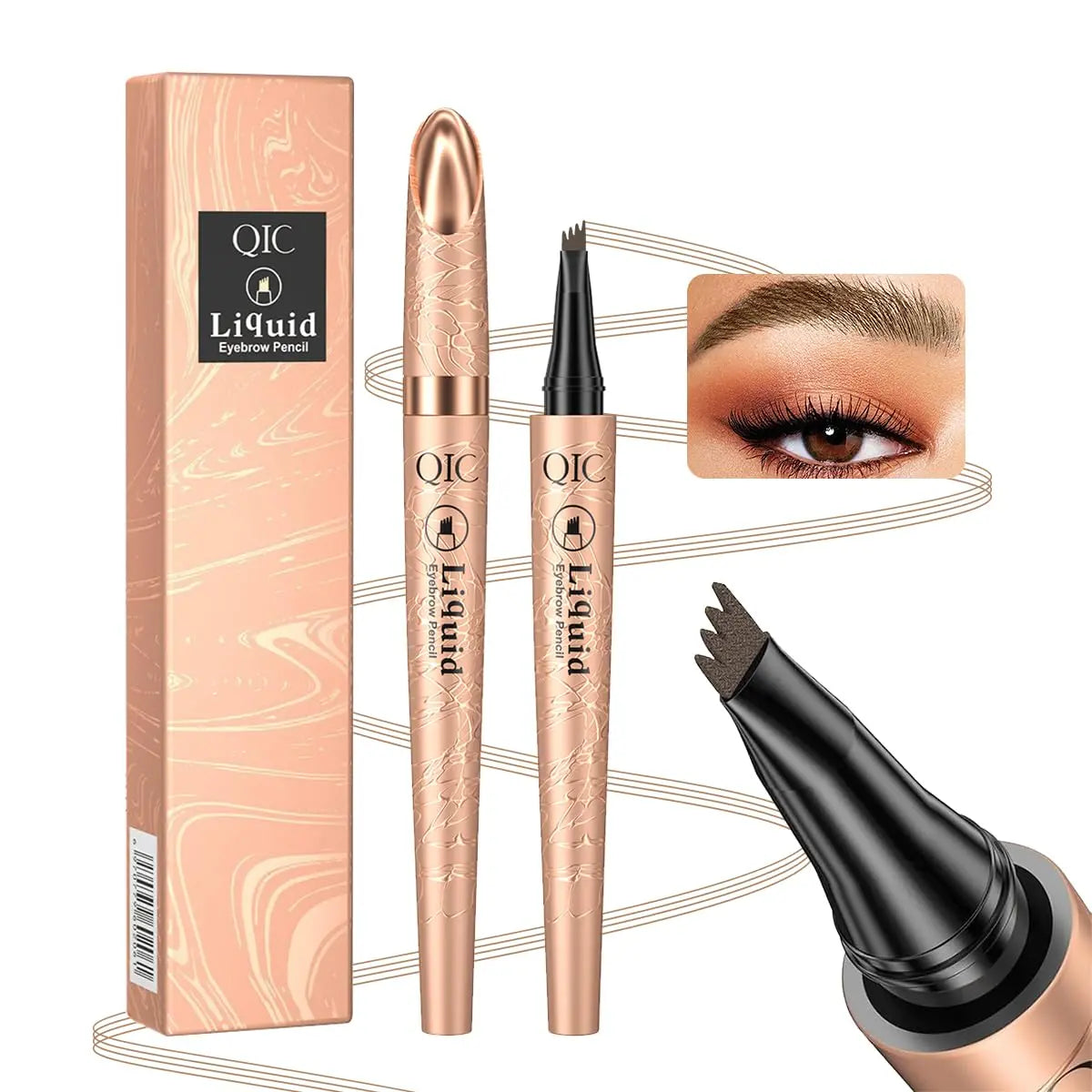Eyebrow Pencil with Micro-Fork Tip Applicator,Long Lasting Eyebrow Pencil, Brow Styling Brush,Eye Brow Makeup Tool, Makeup Accessories
