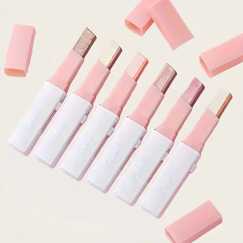 6-Pcs Glitter Duochrome Eyeshadow Stick Set - Glittery, Sparkle, Bright, Colorful Glitter Crayon Format Eyeshadow, Pearlescent Matte Cosmetic, Alcohol-Free, Waterproof, Long-Lasting, Smooth Easy-To-Wear Makeup, Lm-6P-Es, Glittery Eyeshadow