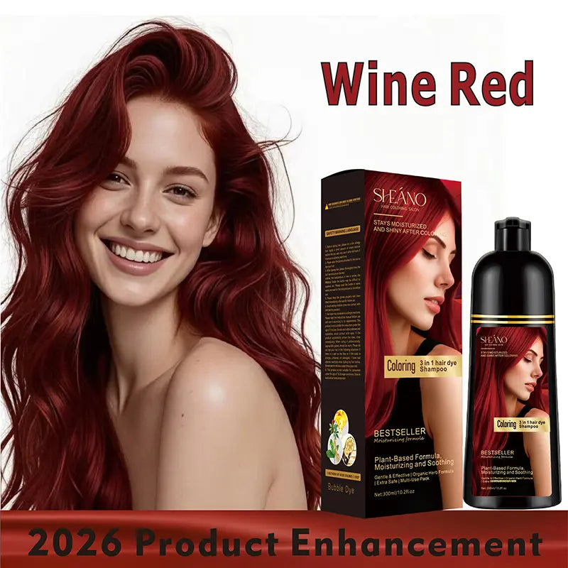 3-In-1 Hair Color Shampoo Instant Hair Dye Shampoo, Hair Color for Grey Coverage, Herbal Ingredients, Natural Tinte, Ammonia-Free, Long Lasting,Haircare Tiktokshopspringglowup Red