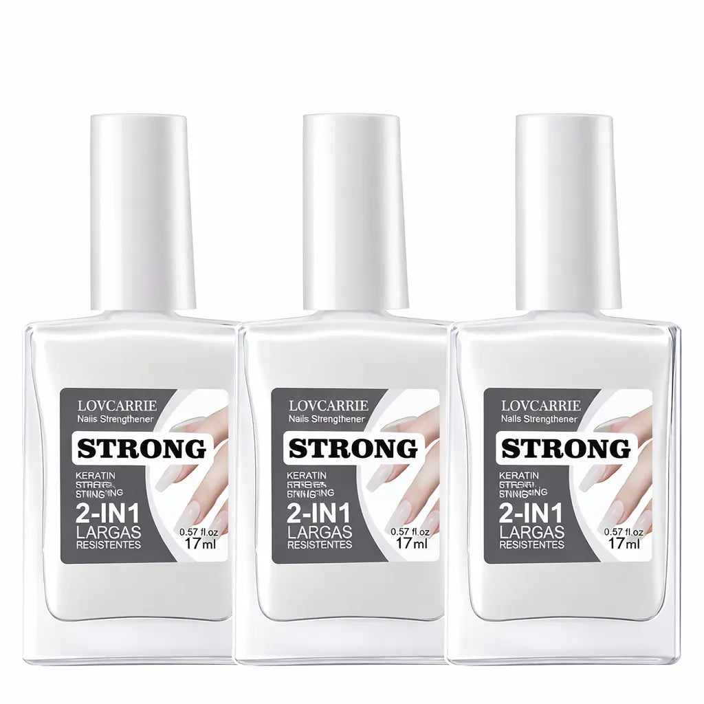 LOVCARRIE 2-In-1 Keratin Strengthening Nail Strengthener — Rescues Brittle Nails — Ideal for Nail Art Enthusiasts — 17Ml / 0.57 Fl.Oz