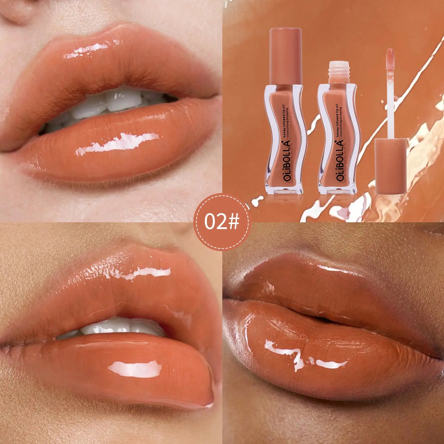 Nude Blurring Lip Gloss - 2-In-1 Combination Makeup Products for Lips & Cheeks, Highly Pigmented, Long-Lasting, Glossy Plump Color, Smooth Powder Finish, Lightweight, Layerable